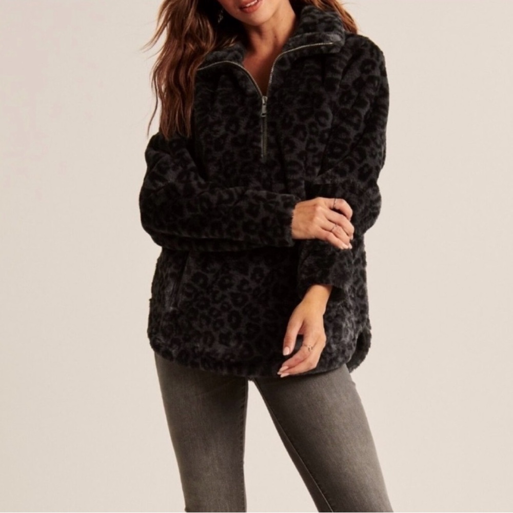 Abercrombie & Fitch Faux Fur Fuzzy Zip Jacket